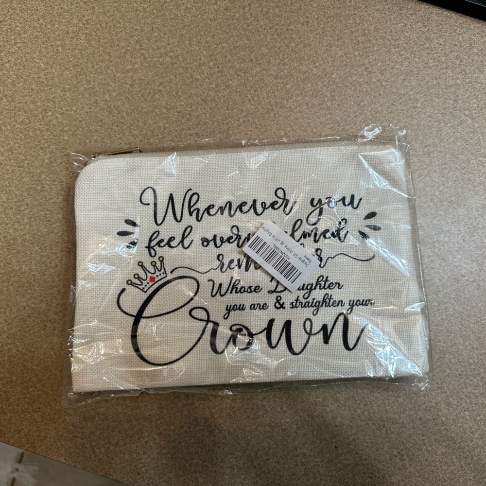 Canvas cosmetic bag; spiritual